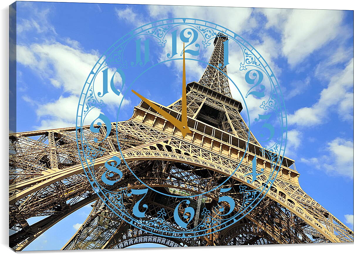 Часы картина - Париж. Эйфелева башня.