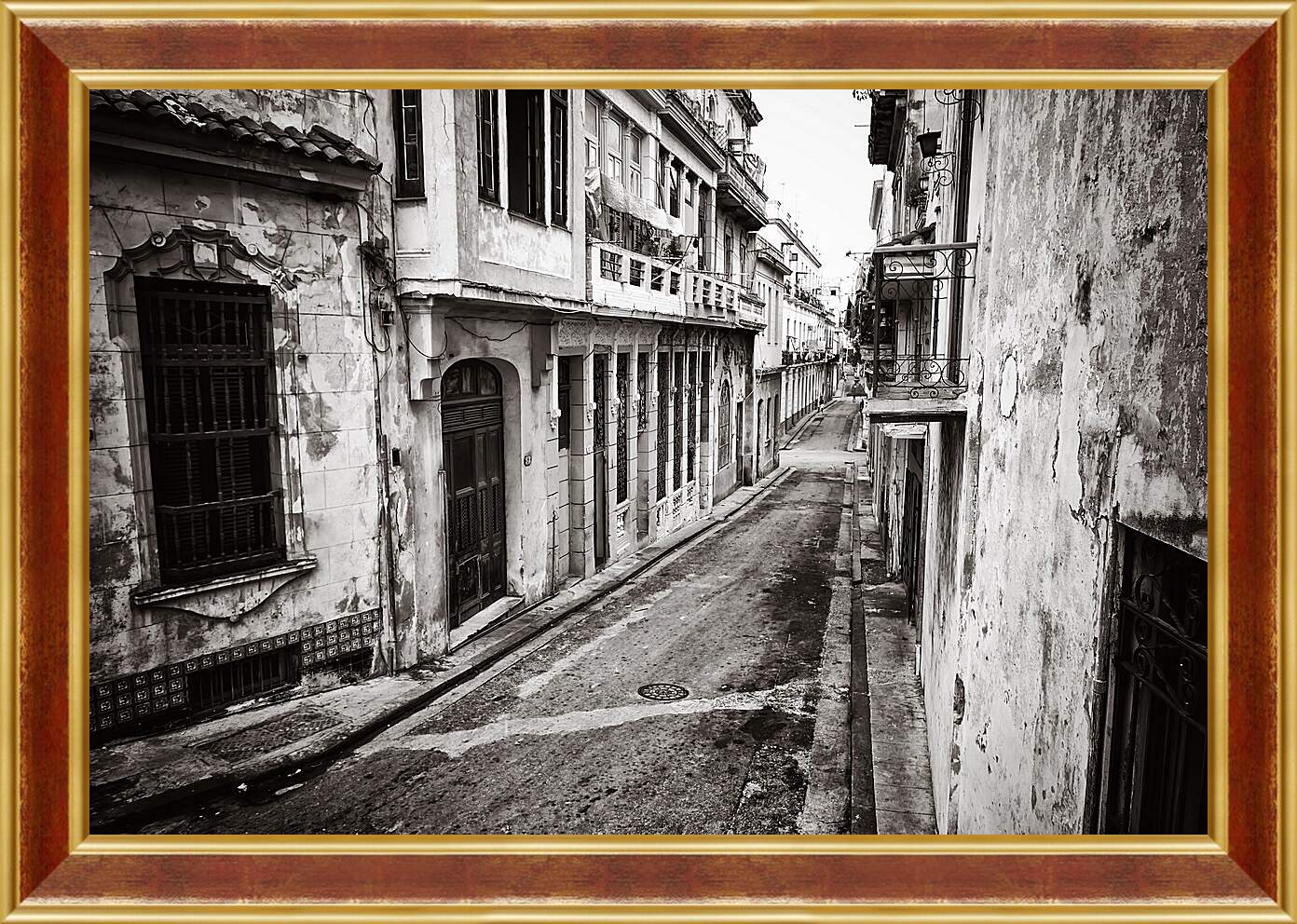 Картина в раме - Улица Гаваны