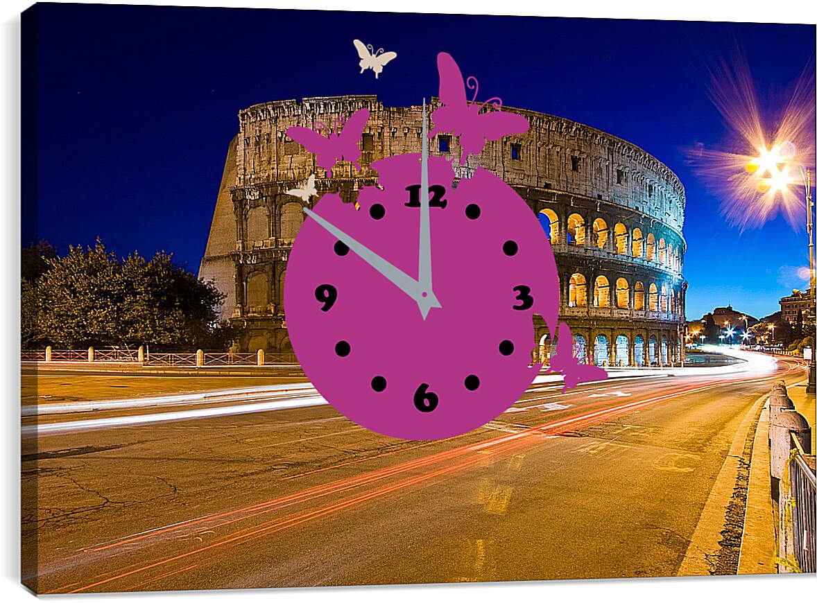 Часы картина - Колизей ночью
