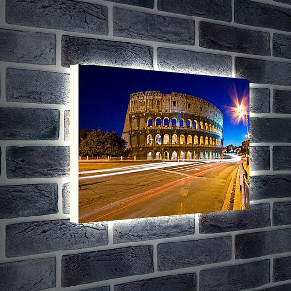 Лайтбокс световая панель - Колизей ночью
