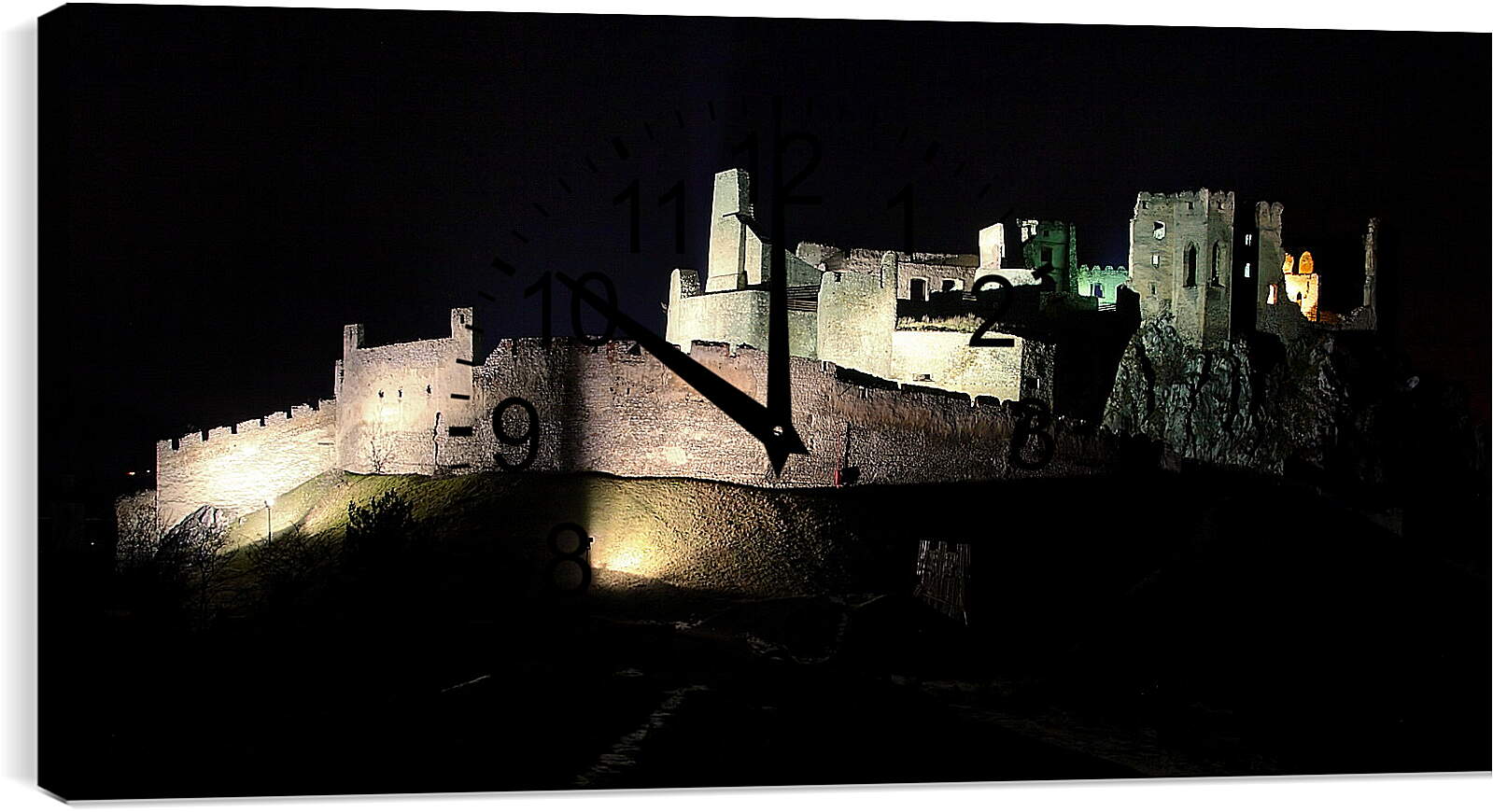Часы картина - Замок ночь
