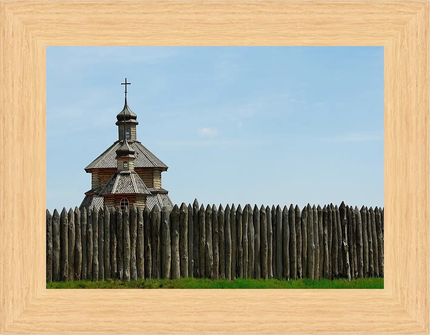 Картина в раме - Деревянная церковь Украина
