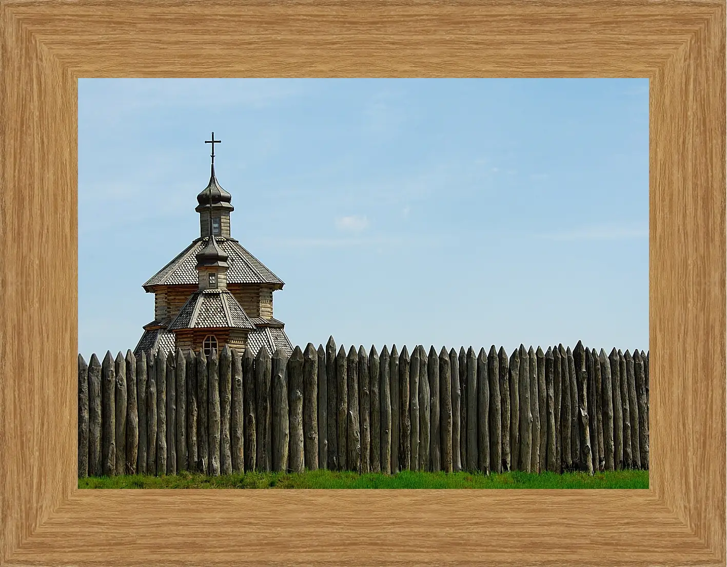 Картина в раме - Деревянная церковь Украина
