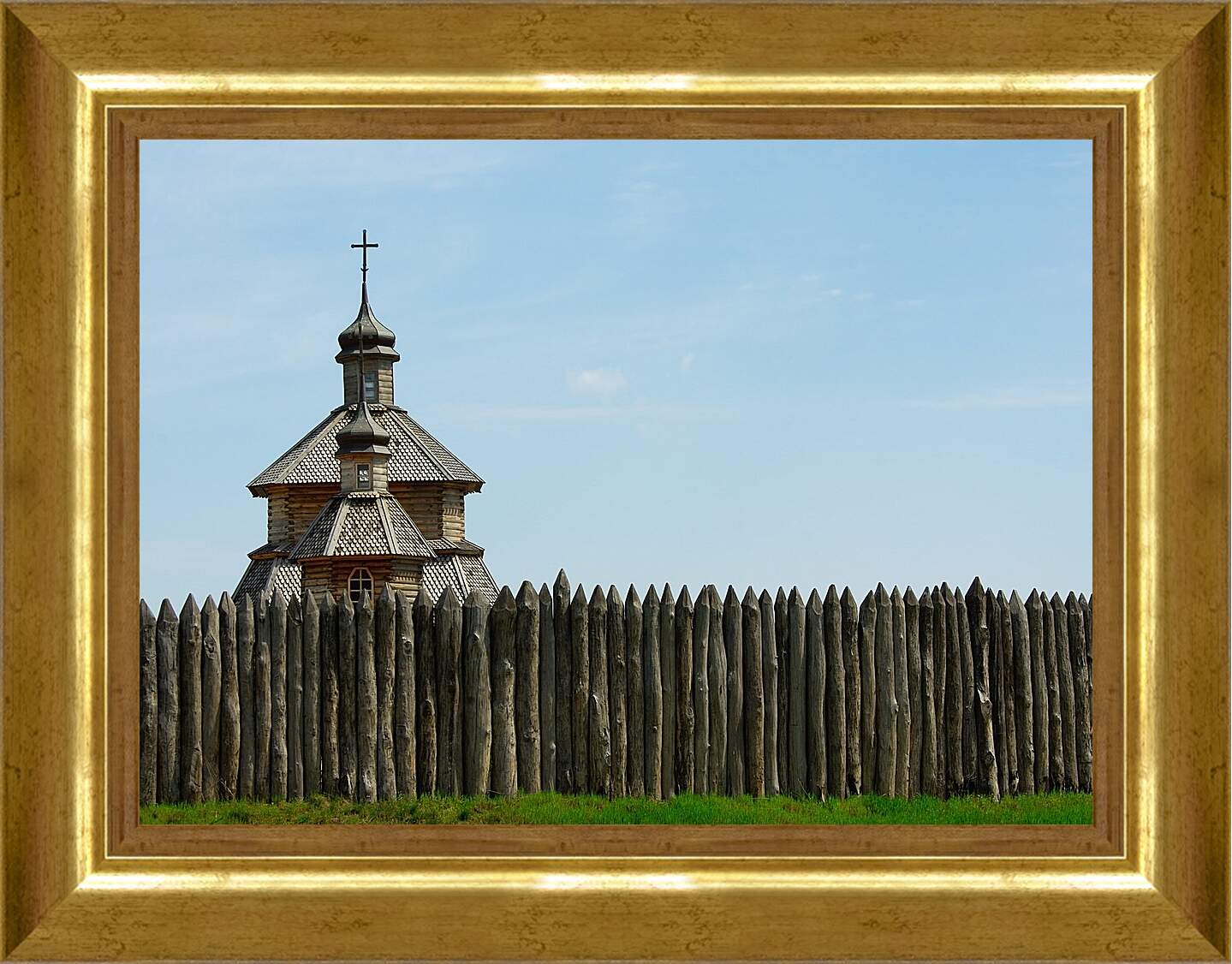Картина в раме - Деревянная церковь Украина
