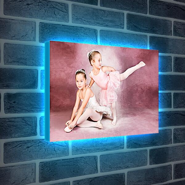 Лайтбокс световая панель - Две юные балерины