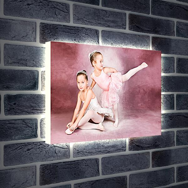 Лайтбокс световая панель - Две юные балерины