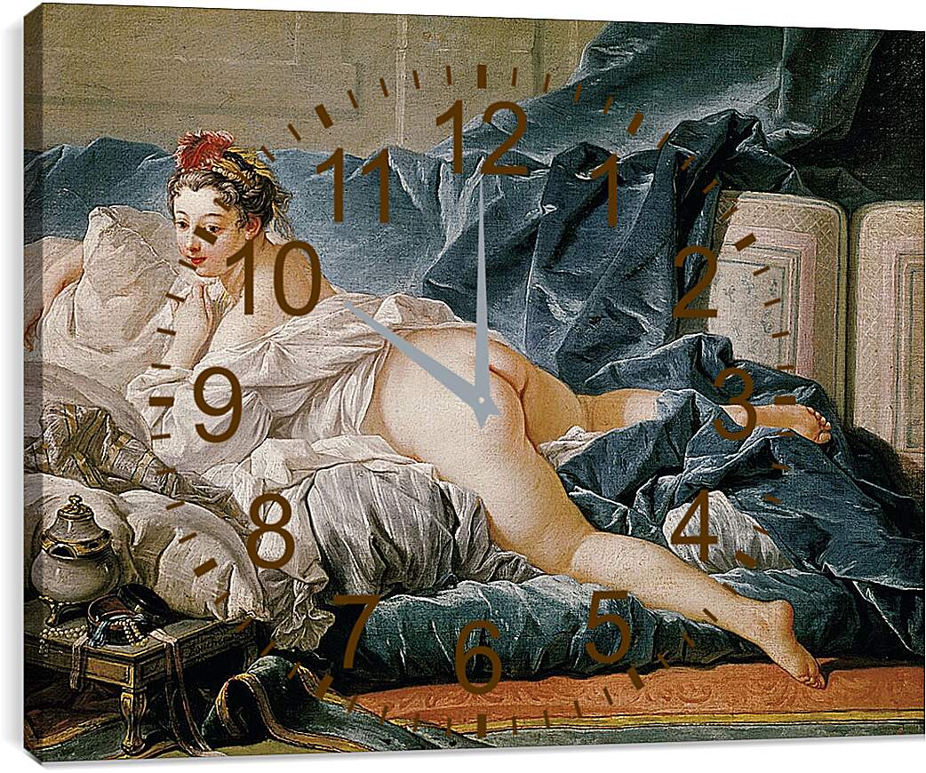 Часы картина - Портрет 15 летней Луизы о Мёрфи. Франсуа Буше