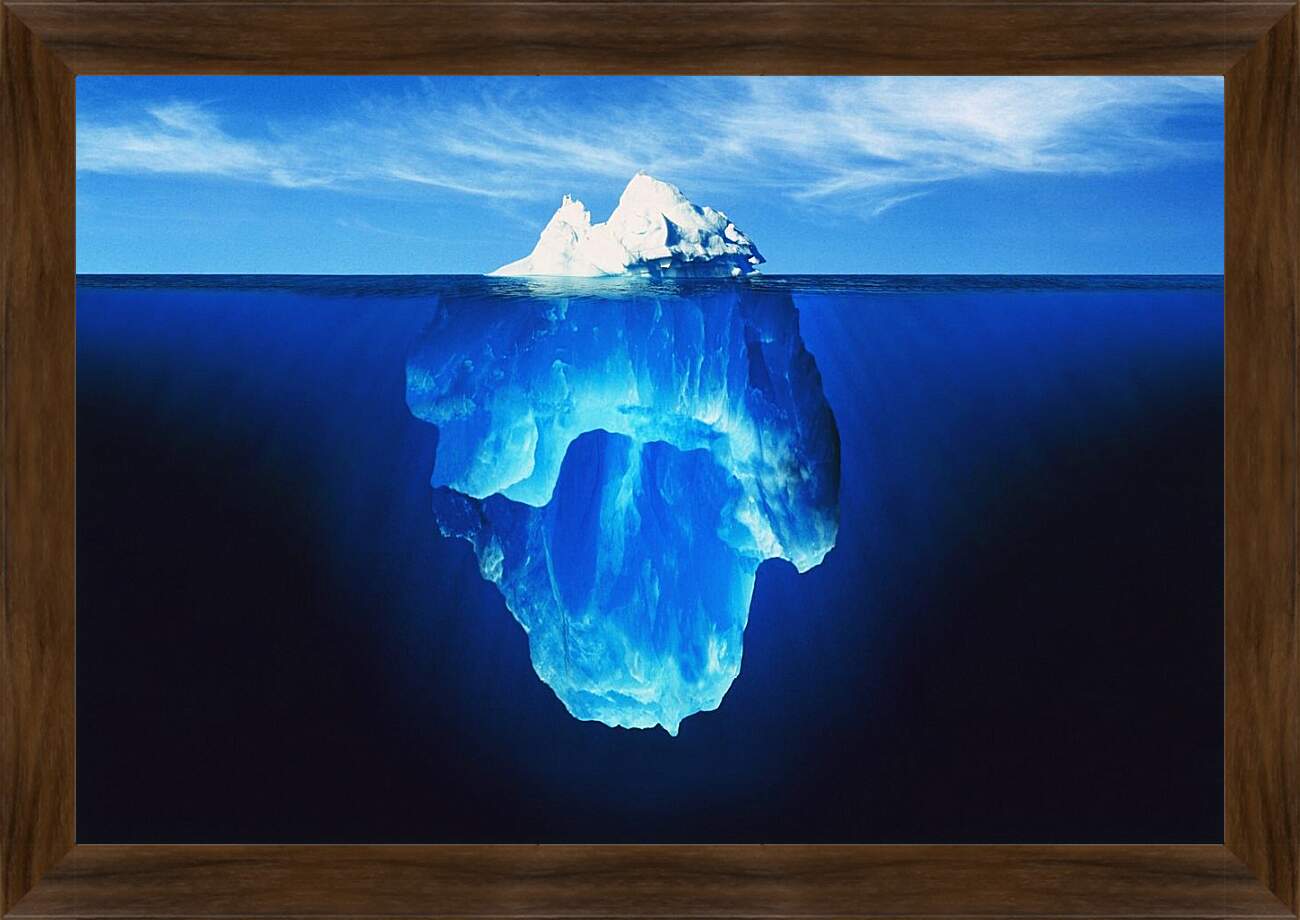 Картина в раме - Айсберг под водой