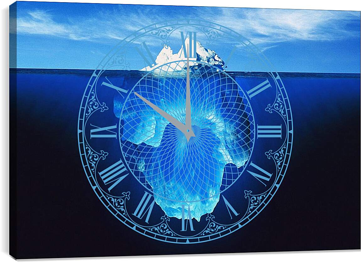 Часы картина - Айсберг под водой