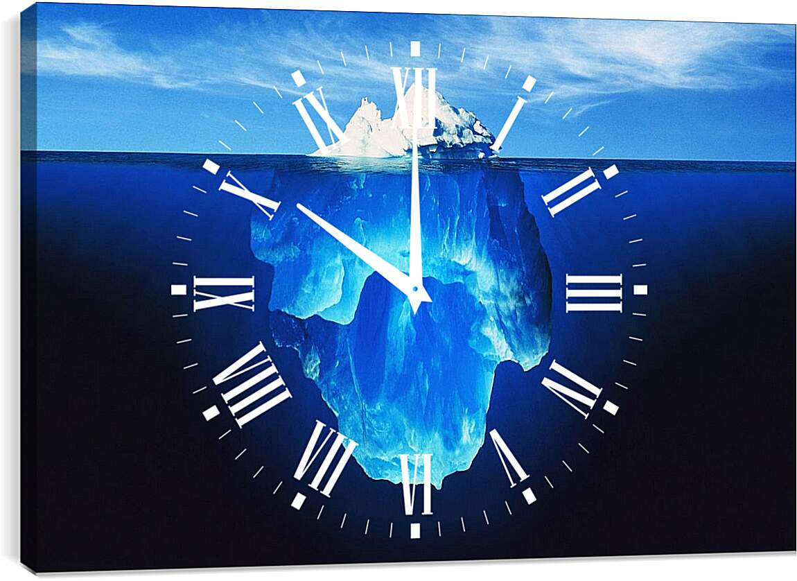 Часы картина - Айсберг под водой