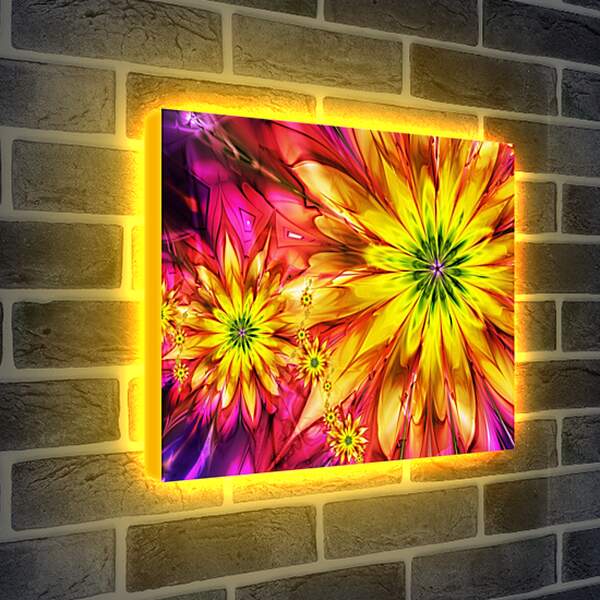 Лайтбокс световая панель - Абстракция. Желтые цветы