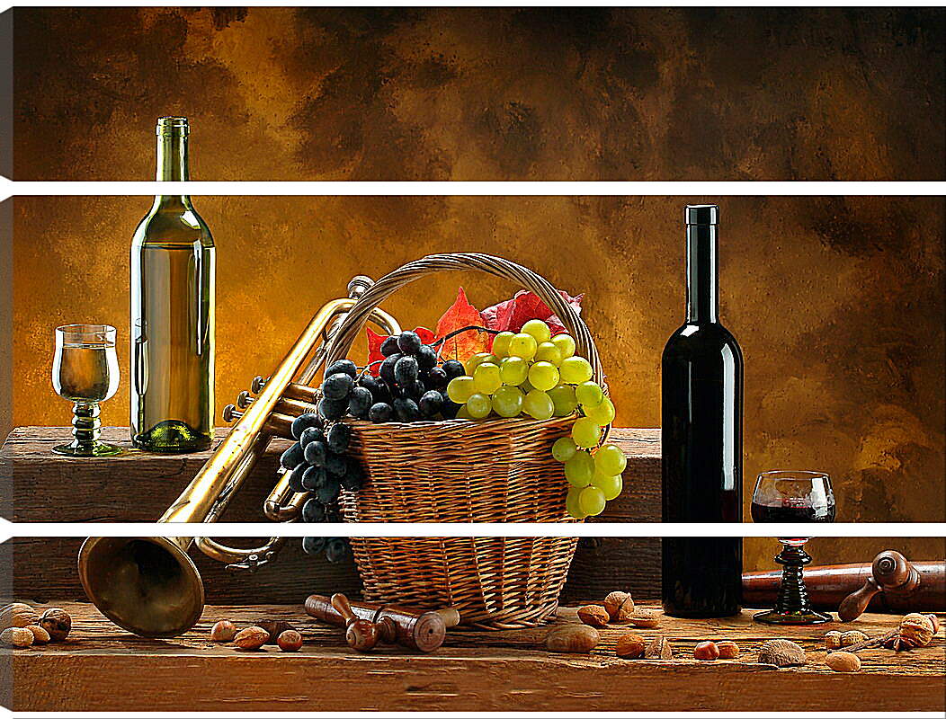 Модульная картина - Белое и красное вино