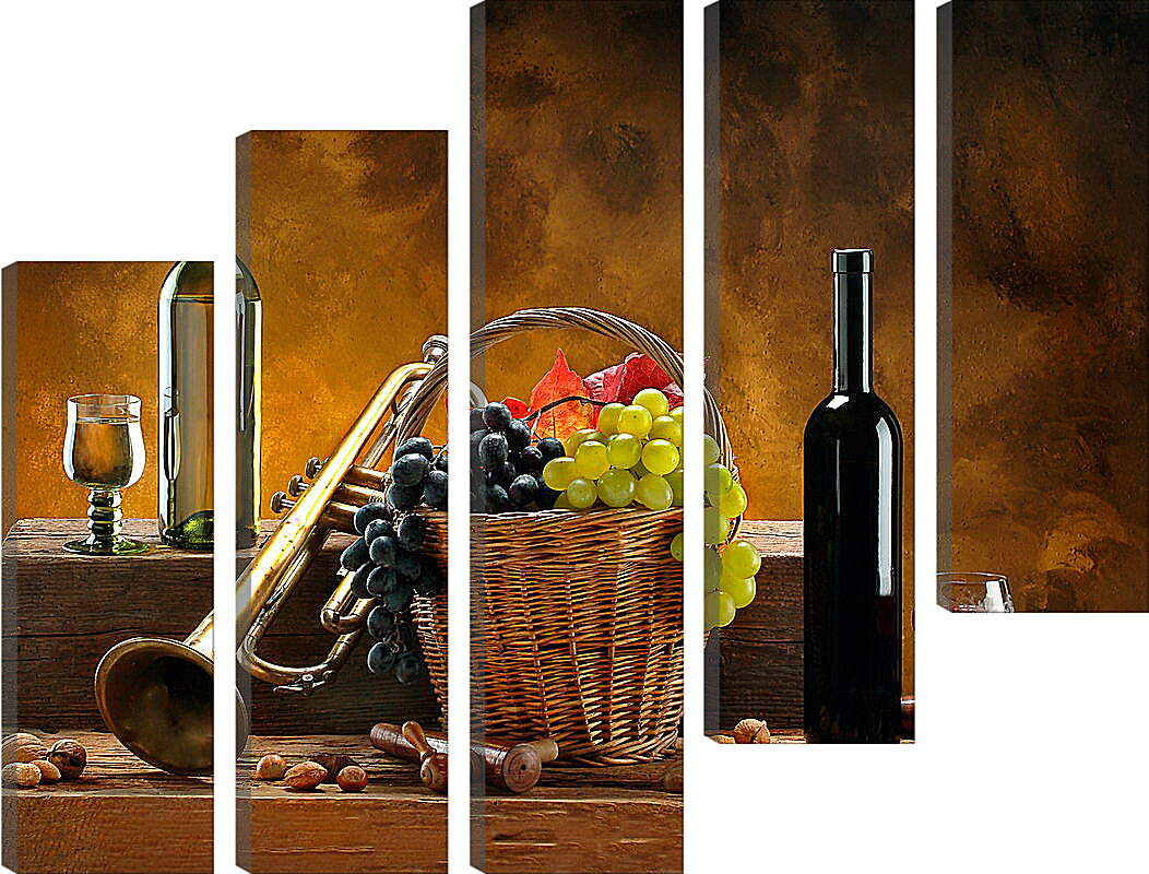 Модульная картина - Белое и красное вино