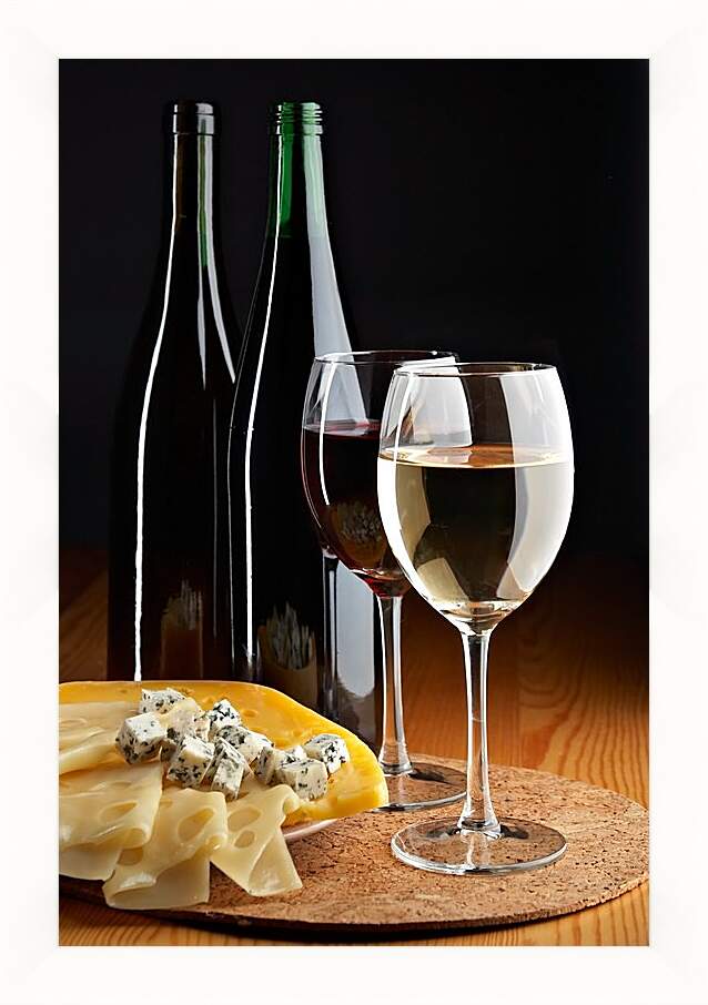 Картина в раме - Вино и сыр