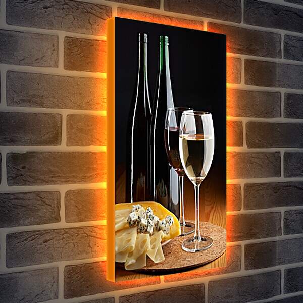 Лайтбокс световая панель - Вино и сыр