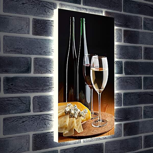Лайтбокс световая панель - Вино и сыр