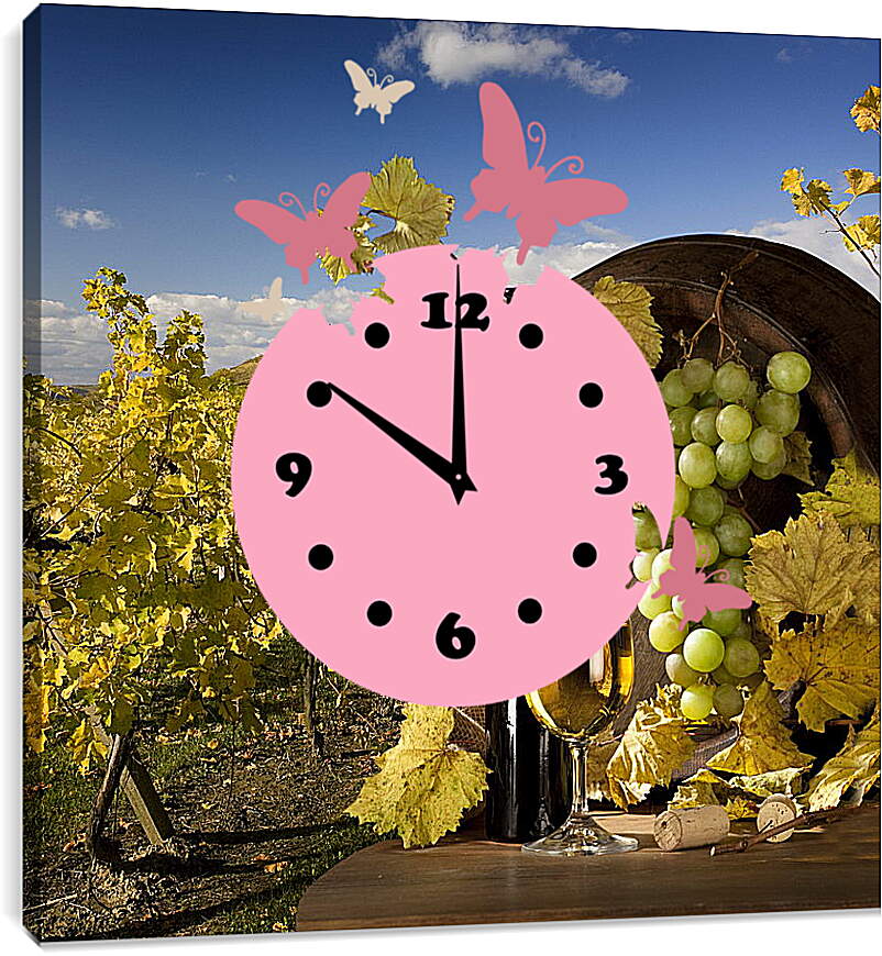 Часы картина - Солнечный виноградник