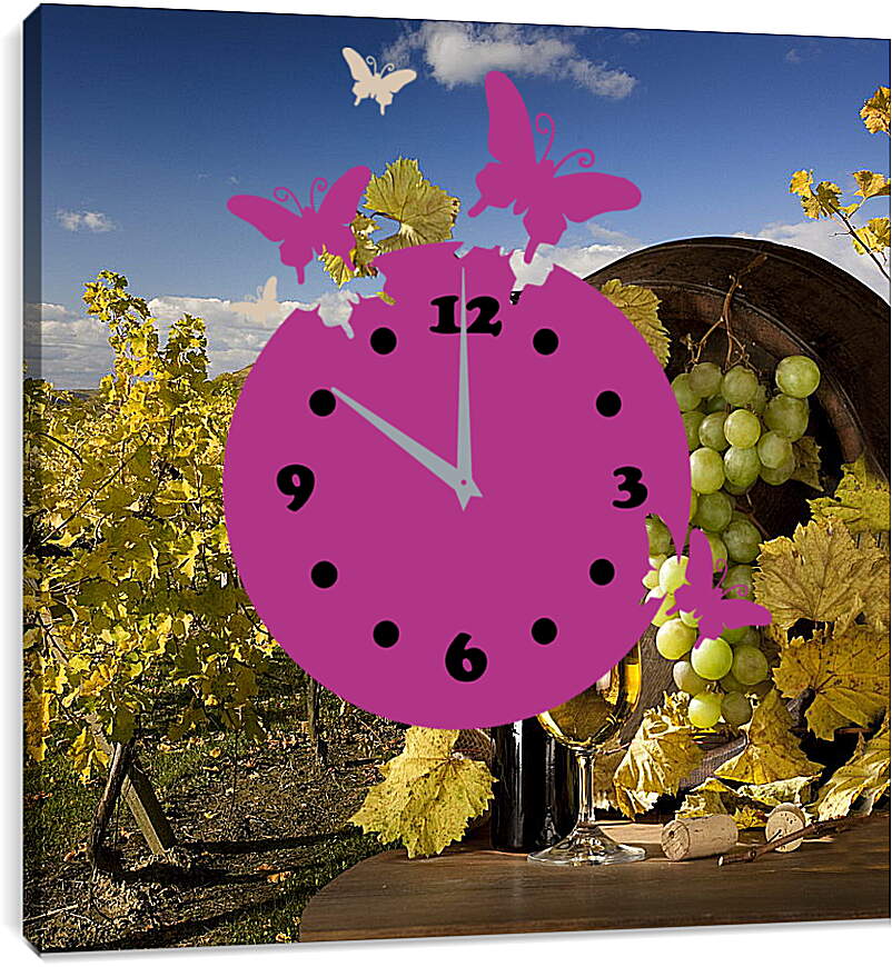 Часы картина - Солнечный виноградник
