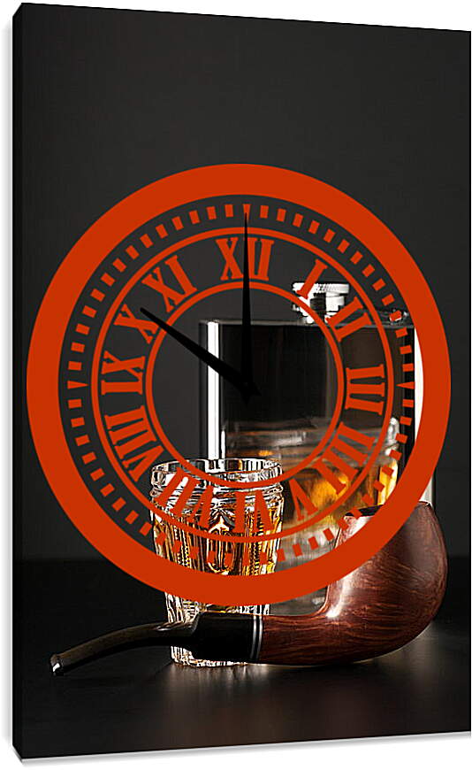 Часы картина - Виски и трубка