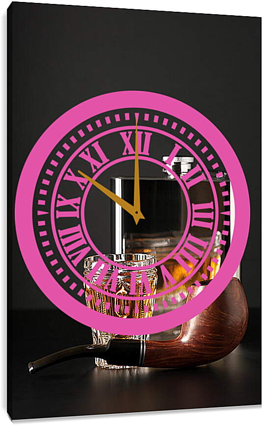 Часы картина - Виски и трубка