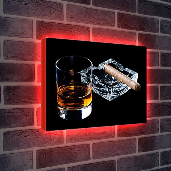 Лайтбокс световая панель - Виски и сигара