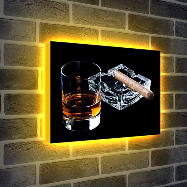Лайтбокс световая панель - Виски и сигара