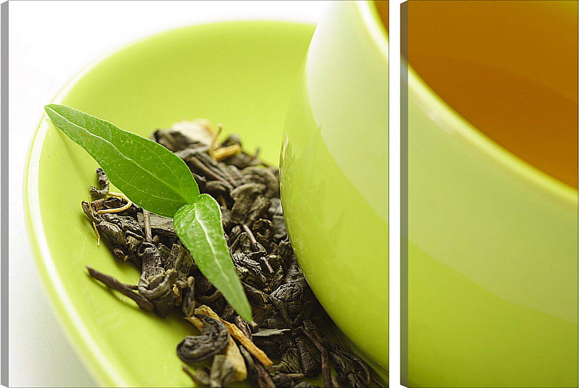 Модульная картина - Чаинки зеленого чая