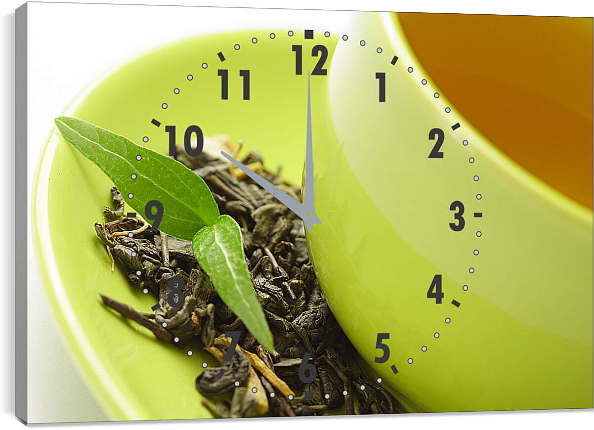 Часы картина - Чаинки зеленого чая