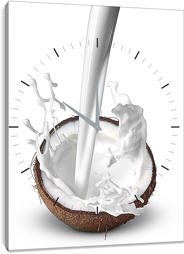 Часы картина - Кокос и молоко