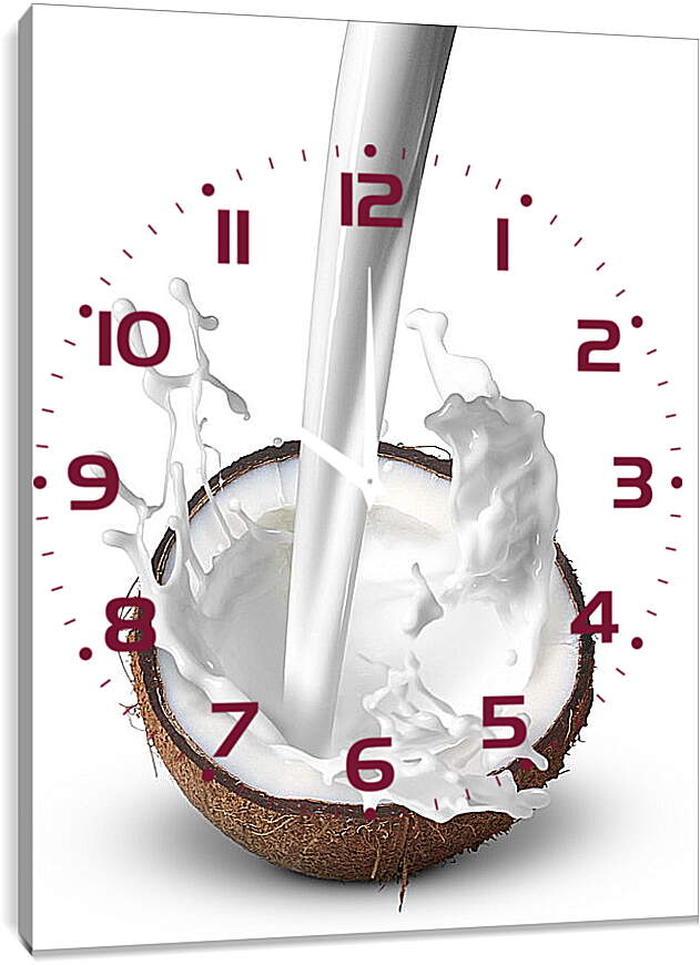 Часы картина - Кокос и молоко