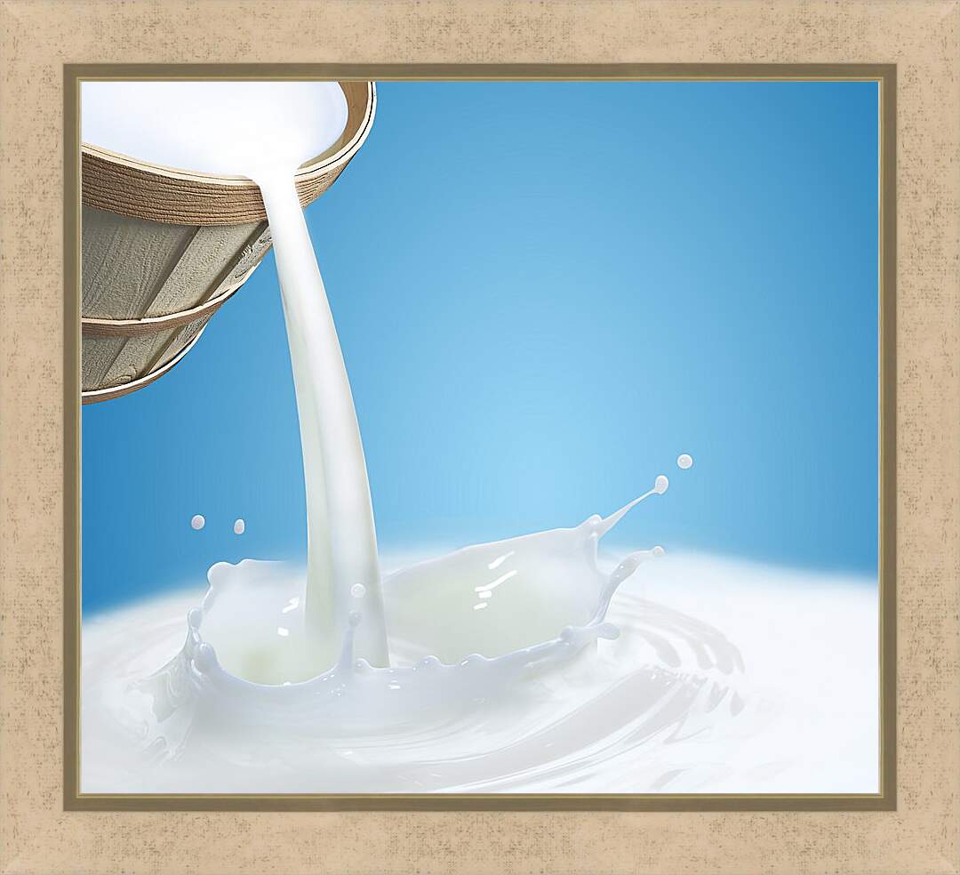Картина в раме - Молоко из кадки