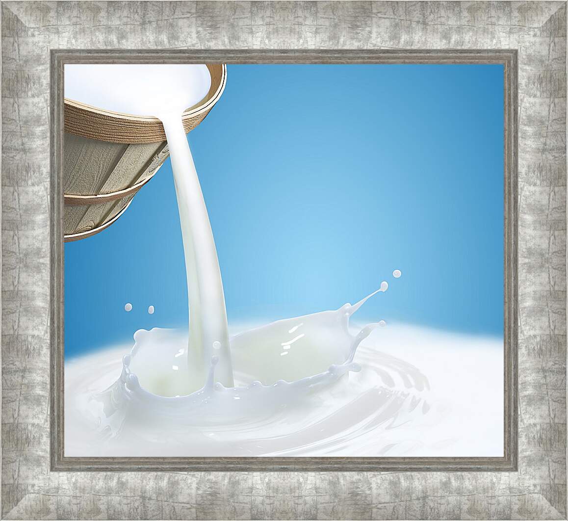 Картина в раме - Молоко из кадки