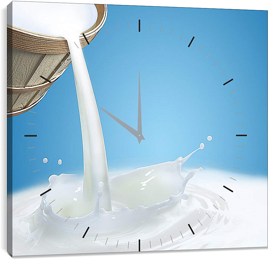 Часы картина - Молоко из кадки
