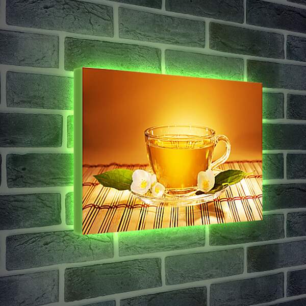 Лайтбокс световая панель - Чай и цветочки на блюдце
