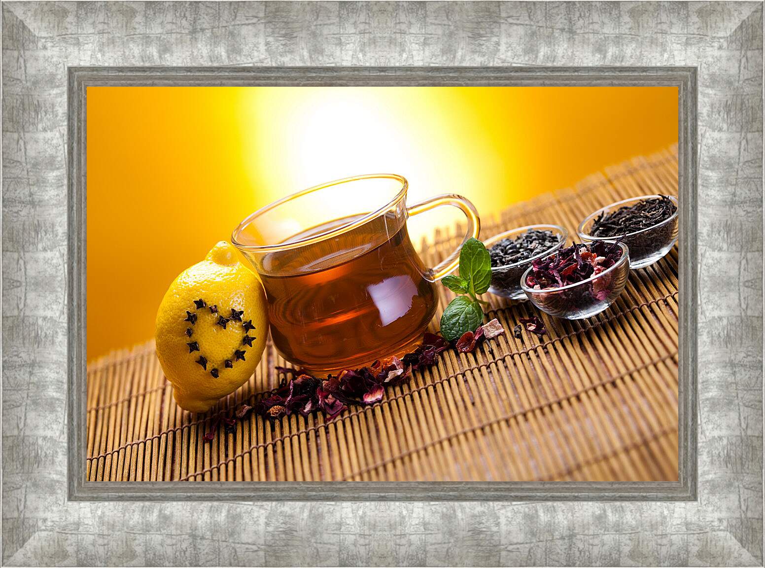 Картина в раме - Чай с лимоном