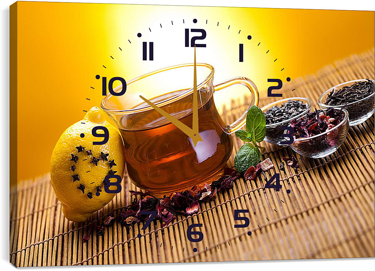 Часы картина - Чай с лимоном