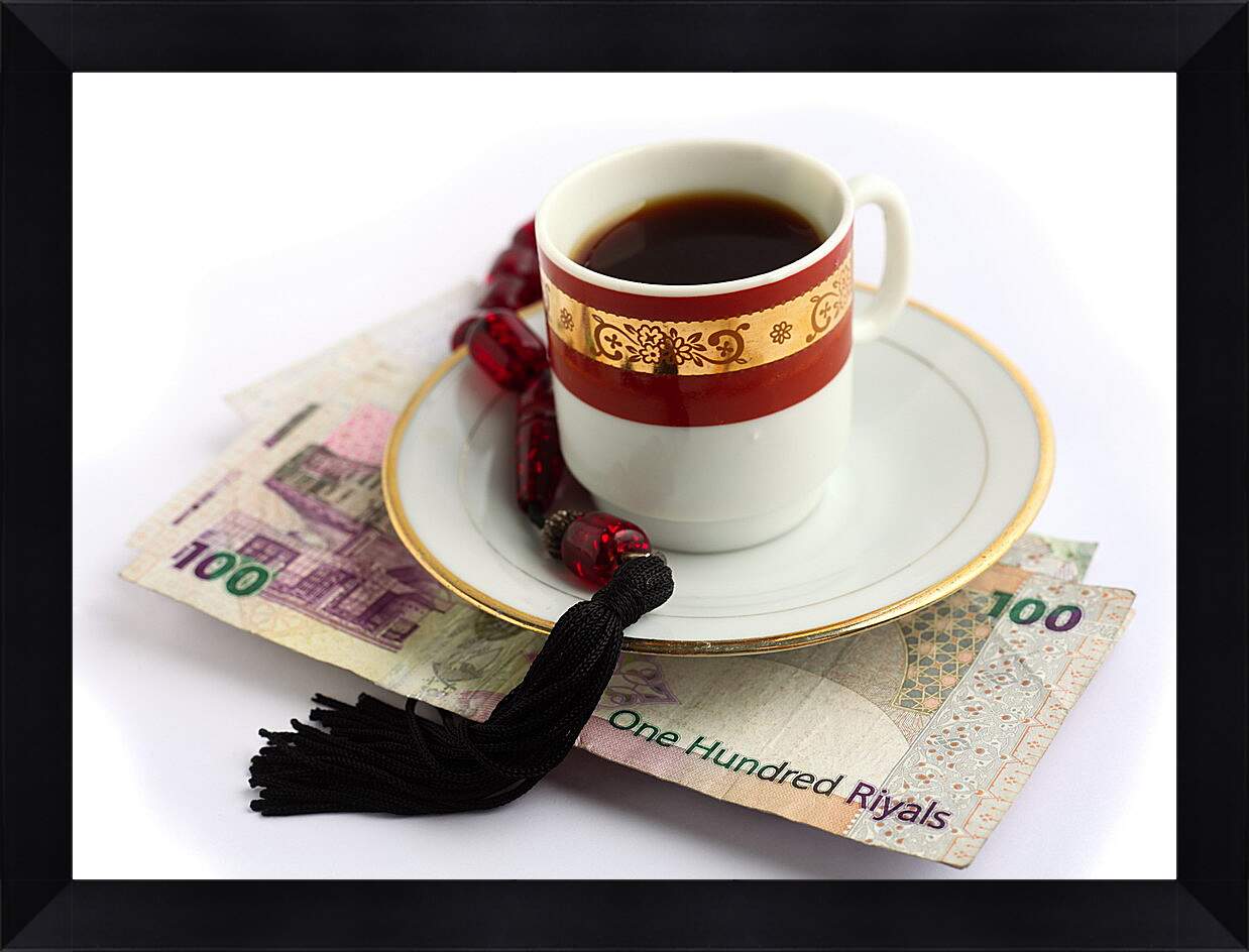 Картина в раме - Кофе и деньги