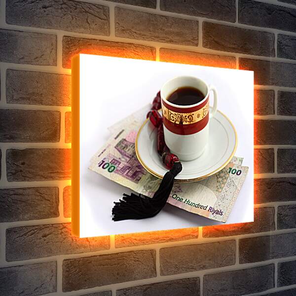 Лайтбокс световая панель - Кофе и деньги