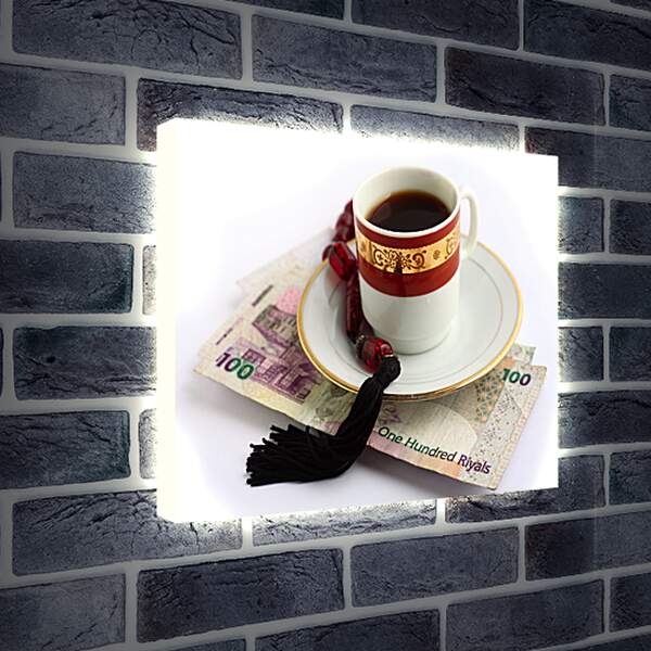 Лайтбокс световая панель - Кофе и деньги