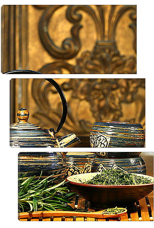 Модульная картина - Чай и деревянная ложка