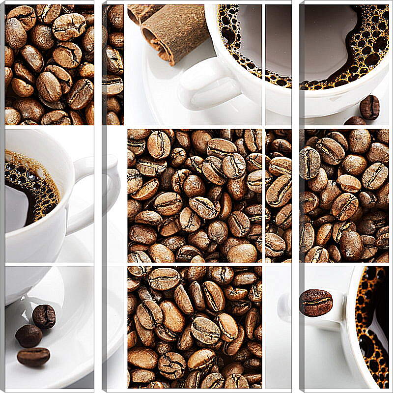 Модульная картина - Коллаж с кофе