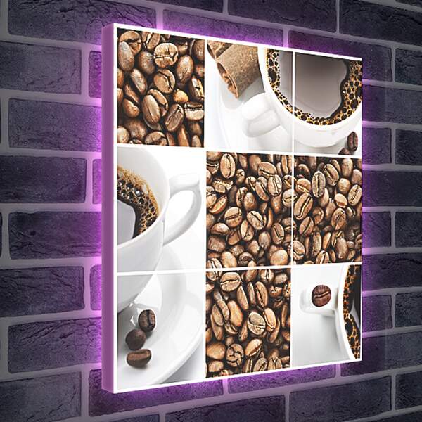Лайтбокс световая панель - Коллаж с кофе