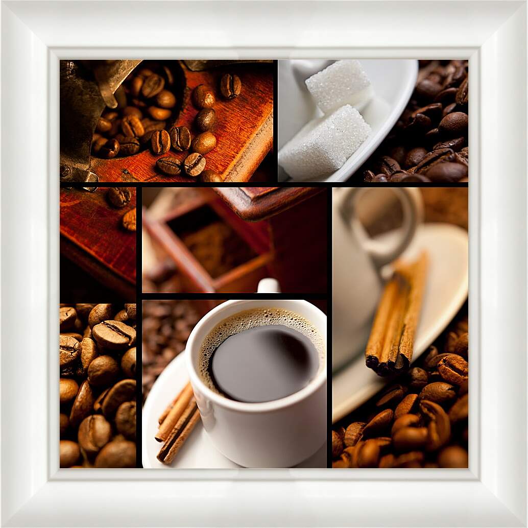Картина в раме - Кофе с корицей и сахар