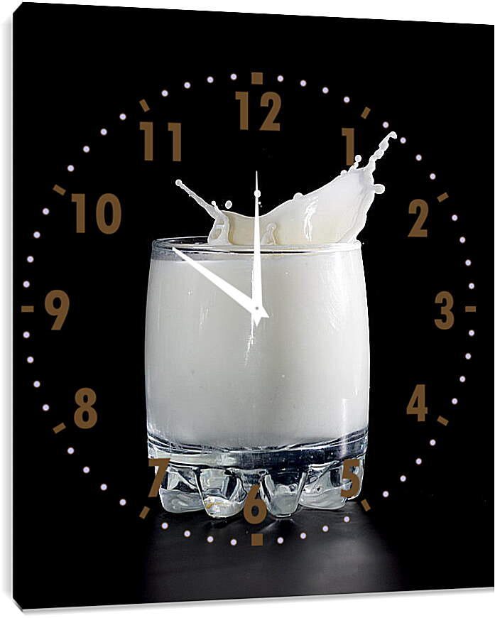 Часы картина - Стакан с молоком