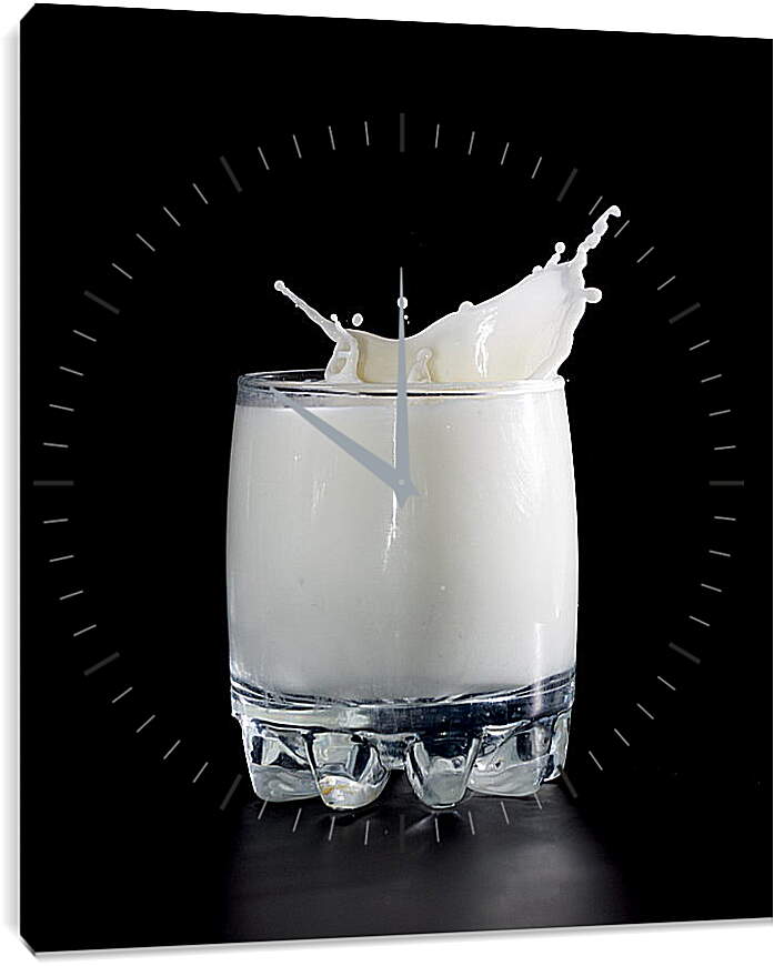 Часы картина - Стакан с молоком