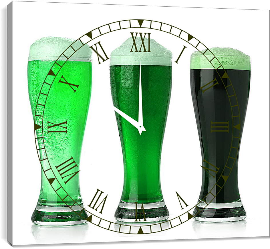 Часы картина - Сорта зеленого пива