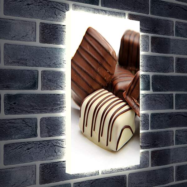 Лайтбокс световая панель - Конфета в белом шоколаде