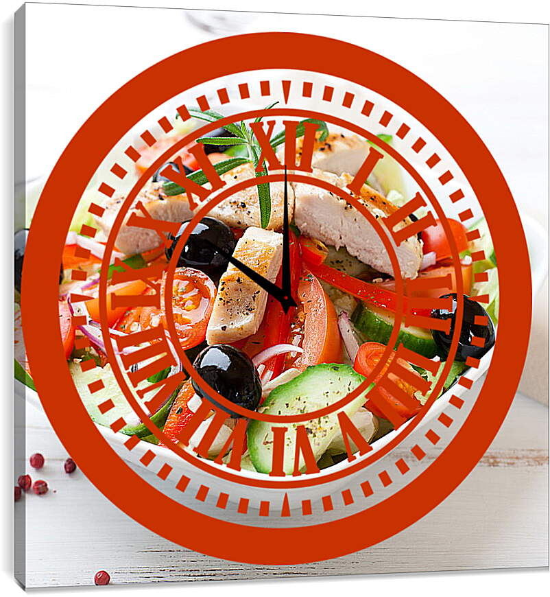 Часы картина - Салат с куриным филе