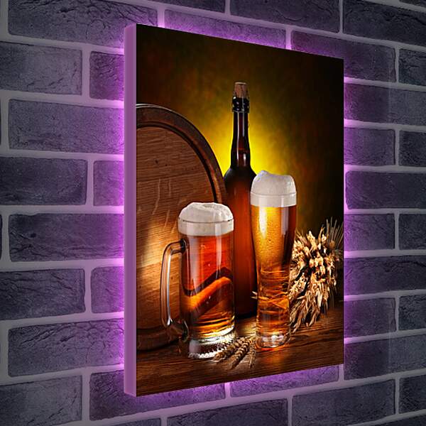 Лайтбокс световая панель - Пивной погреб и бутылка вина