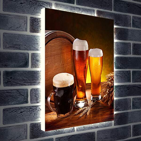 Лайтбокс световая панель - Бочка пива